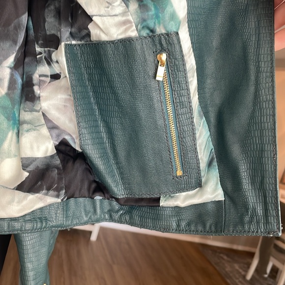 ASOS Teal Leather Jacket for Women - Picture 6 of 10